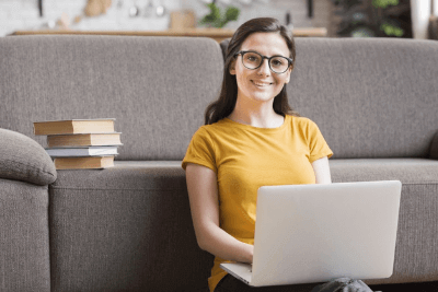 Girl with laptop